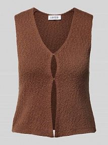 Kamizelka z dekoltem w serek model Rike EDITED brązowa damska EAN EDT8420003