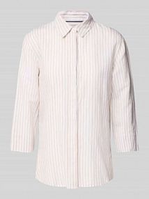 Bluzka lniana o kroju regular fit z rękawem o dł. 3/4 model Vickie BRAX beżowa damska EAN 41-7568 94120200