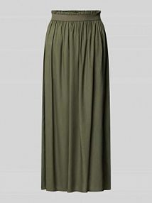 Rozkloszowana spódnica midi z czystej wiskozy model VENEDIG Only oliwkowa EAN 15164606