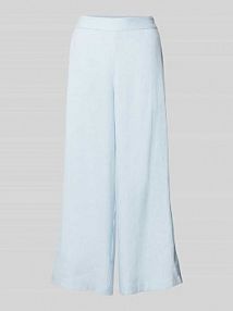 Spodnie lniane z szeroką nogawką i elastycznym pasem LANIUS niebieskie damskie EAN 12514240-00