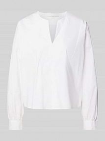 Bluzka o kroju regular fit z dekoltem w serek LANIUS biała damska EAN 12514197-00