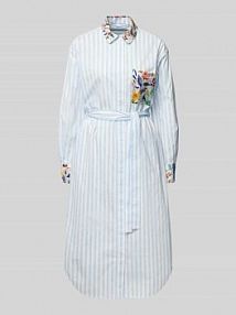 Sukienka koszulowa z kieszenią na piersi HERZENS niebieska EAN 25251-6214