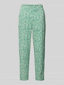 Spodnie materiałowe o kroju relaxed fit z mieszanki wiskozy Tom Tailor turkusowe damskie EAN 1047249