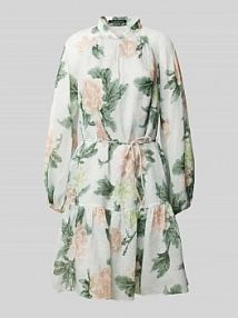 Sukienka o długości do kolan ze stójką LUISA CERANO turkusowa EAN 718579 3747-20