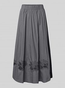 Długa spódnica z obszyciem koronką LUISA CERANO srebrna EAN 518274 4164-20