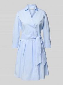 Sukienka koszulowa o długości do kolan z mieszanki bawełny model JULE 0039 italy niebieska EAN 212502 JULE