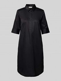 Sukienka koszulowa o długości do kolan z krytą listwą guzikową Christian Berg Woman czarna EAN 560709106