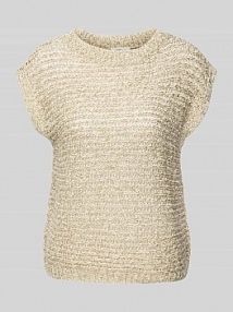 Bezrękawnik o kroju relaxed fit z ażurowej dzianiny s.Oliver RED LABEL beżowa damska EAN 2163829