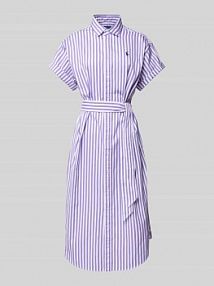 Sukienka koszulowa o długości midi Polo Ralph Lauren fioletowa EAN 211959911