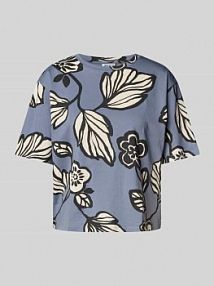 T-shirt z prążkowanym okrągłym dekoltem JAKE*S STUDIO WOMAN niebieski damski EAN 74969700377