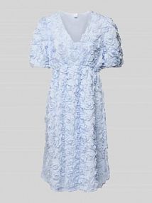 Sukienka midi z fakturowanym wzorem model ROSIVA YAS niebieska EAN 26037357