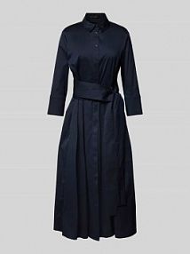 Sukienka koszulowa z wiązanym paskiem Windsor granatowa EAN 30027484