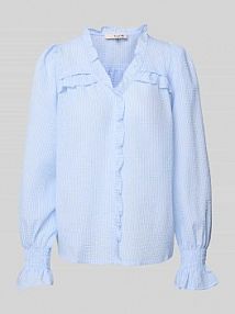 Bluzka o kroju regular fit z krytą listwą guzikową model Sonja A-view niebieska damska EAN AV4864