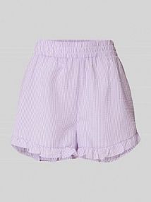 Szorty o kroju relaxed fit z fakturowanym wzorem model Sonja A-view fioletowe damskie EAN AV3895