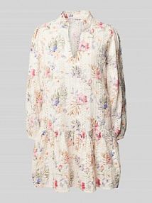 Sukienka mini z haftem angielskim model Grete A-view beżowa EAN AV4905