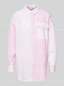 Bluzka koszulowa o kroju regular fit z fakturowanym wzorem model Mila A-view różowa damska EAN AV4868