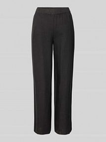 Spodnie lniane o kroju relaxed fit z wpuszczanymi kieszeniami model Emmi MOS MOSH czarne damskie EAN 171710