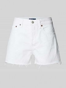 Szorty jeansowe o kroju regular fit z frędzlami Polo Ralph Lauren białe EAN 211964084