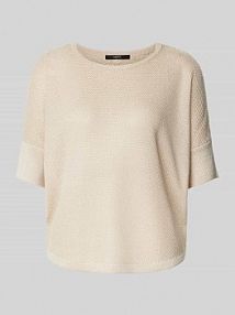 Sweter z dzianiny z prążkowanymi wykończeniami model Telanor someday beżowy damski EAN 10393613032100