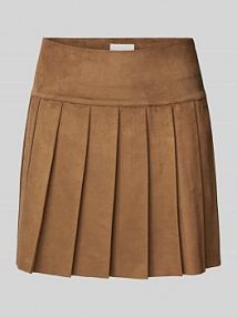 Spódnica lekko rozkloszowana z imitacji skóry z szerokim pasem model TULIP Only brązowa EAN 15357028