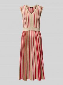 Sukienka dzianinowa z dekoltem w serek Zero beżowa EAN 1010003123