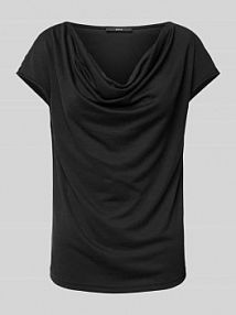 T-shirt z lejącym dekoltem Zero czarny damski EAN 1010003231