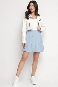 Jasnoniebieska Bawełniana spódnica o Rozkloszowanym Kroju z Plisami Delanielis sophyline paris