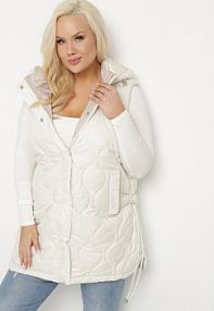 Jasnobeżowa kamizelka Pikowana z Odpinanym Kapturem i Kieszeniami Eravindia bh forever damska