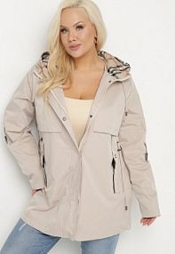Beżowa kurtka Parka z Kapturem i Kieszeniami Eradilla bh forever damska