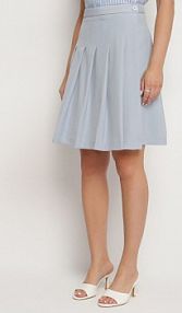 Niebieska spódnica Kopertowa Plisowana Rozkloszowana Divisse sophyline paris