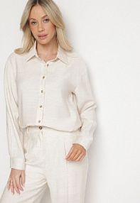 Beżowa Wiskozowa koszula w Klasycznym Stylu Nimiorella sophyline paris damska