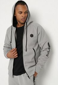 Szara bluza z Kapturem z Ozdobną Aplikacją Napolene Born2Be damska