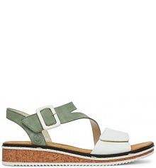 Sandały na obcasie Rieker zielone jasne V3660-52