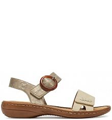 Sandały na obcasie Rieker beżowe 608Z3-60