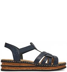 Sandały na obcasie Rieker granatowe ciemny 62918-14