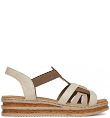 Sandały na obcasie Rieker ivory 62918-62