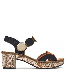 Sandały na obcasie Rieker granatowe ciemny 63876-90