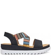 Sandały na obcasie Rieker granatowe ciemny V44G8-14