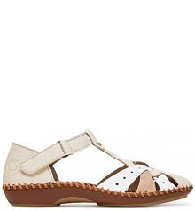 Sandały na obcasie Rieker ivory M1655-61