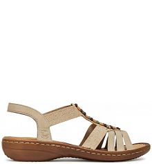 Sandały na obcasie Rieker beżowe 60851-62