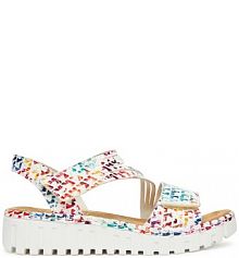 Sandały na obcasie Rieker białe V1364-90