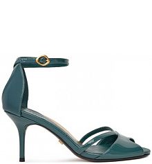 Sandały na obcasie gino rossi zielone ciemny NADI-1.