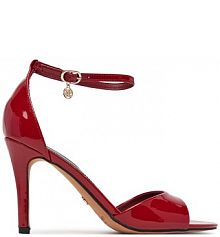 Sandały na obcasie Nine West czerwone S4S16766