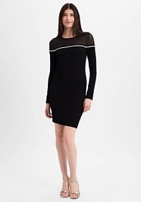 Sukienka z dzianiny Kobiety czarna jednolity XL Liu Jo Collection