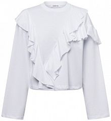 Koszulka z długim rękawem  Oda Kobiety Bawełna biały jednolity 40 EDITED damski