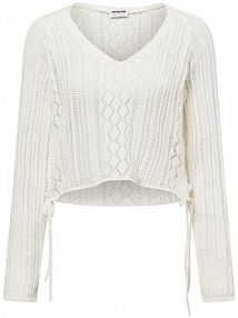 Sweter  z dzianiny  NMLuna Kobiety biały jednolity XL Noisy May damski