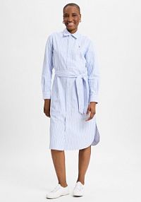 Lniana sukienka  Kobiety Bawełna niebieska/biała w paski 42 Polo Ralph Lauren