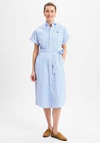 Sukienka na co dzień Kobiety Bawełna niebieska/biała w paski XS Polo Ralph Lauren