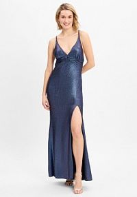 Sukienka wieczorowa Kobiety niebieska wzorzysty 40 Swing