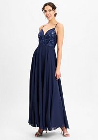 Sukienka wieczorowa Kobiety Sztuczna skóra niebieska jednolity 42 Swing